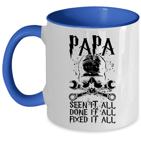 Cool Gift For My Dad Coffee Mug, Papa Seen It All Accent Mug