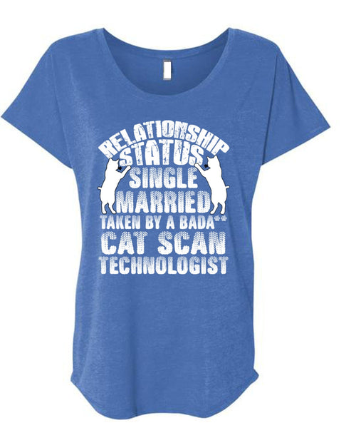 Relationship Status Single Taken By A Cat T Shirt, My Favorite T Shirt, Cool Shirt (Ladies' Triblend Dolman Sleeve)