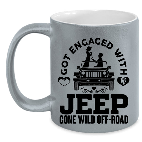 Cool Just Married Coffee Mug, Got Engaged With Jeep Accent Mug