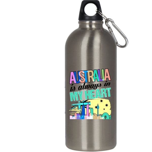 Australia Is Always In My Heart 20 oz Stainless Steel Bottle,Awesome Australian Outdoor Sports Water Bottle