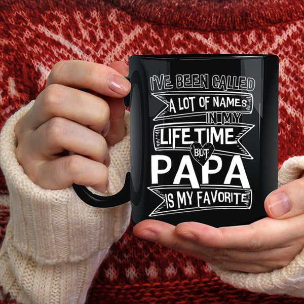 Papa Is My Favorite Name Coffee Mug, Cute Papa Coffee Cup