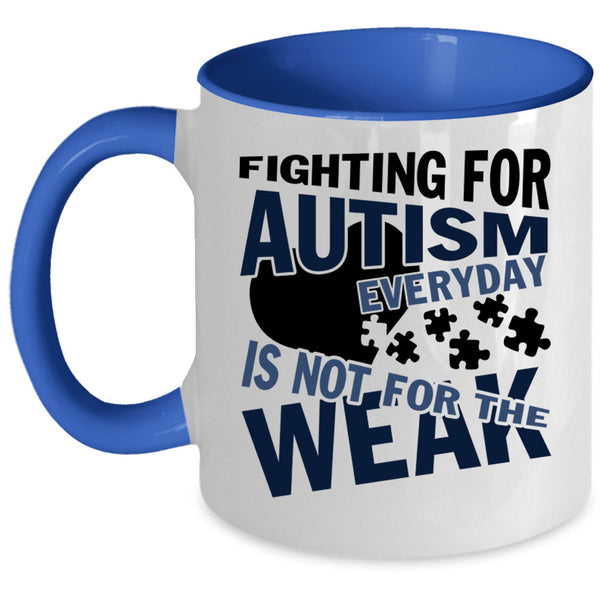 Cute Autism Child Coffee Mug, Fighting For Autism Everyday Accent Mug