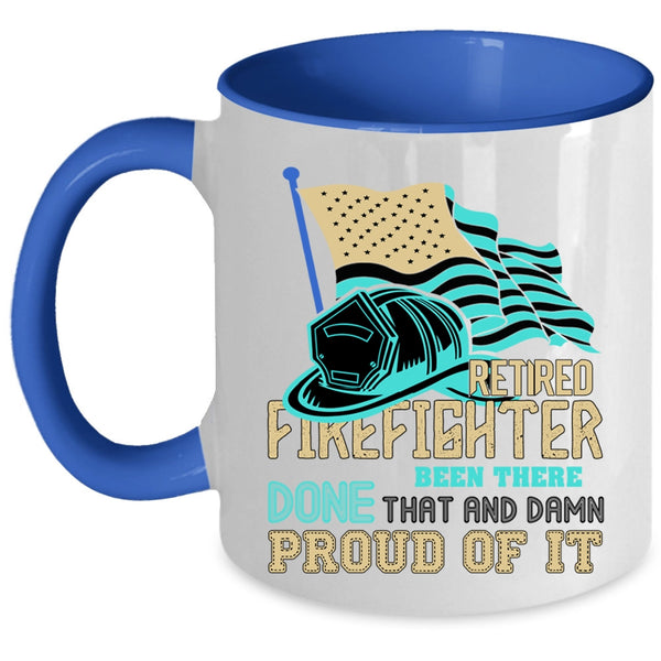 Cool American Flag Coffee Mug, Retired Firefighter Accent Mug