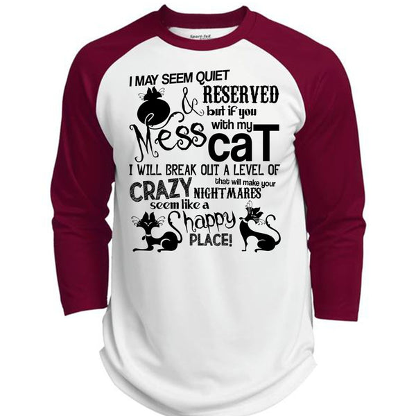 You Mess With My Cat T Shirt, I Love My Cat T Shirt, Awesome T-Shirts  (Polyester Game Baseball Jersey)