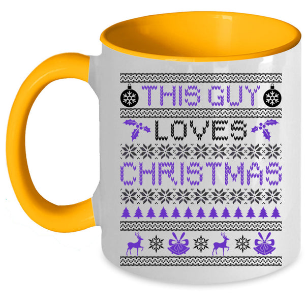 Cute Christmas For Son Coffee Mug, This Guy Loves Christmas Accent Mug