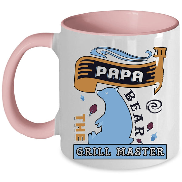 Awesome Papa Bear Coffee Mug, Papa Bear The Grill Master Accent Mug
