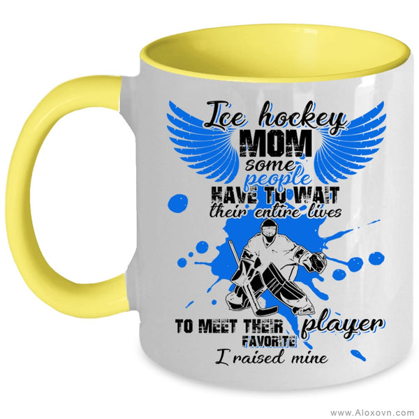 My Favorite Hockey Player Coffee Mug, Ice Hockey Mom Accent Mug