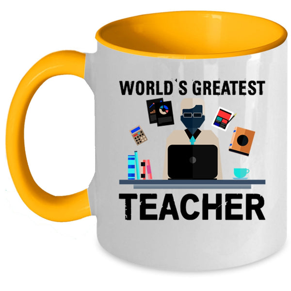Best Teacher Ever Coffee Mug, World's Greatest Teacher Accent Mug