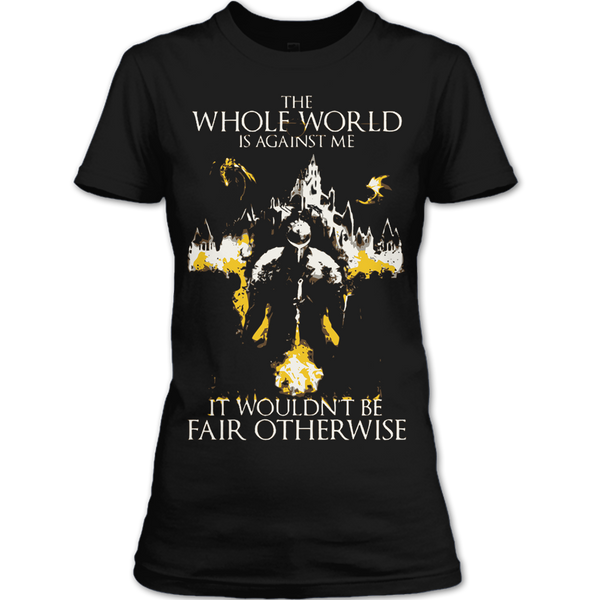 A black t-shirt with the shopify logo