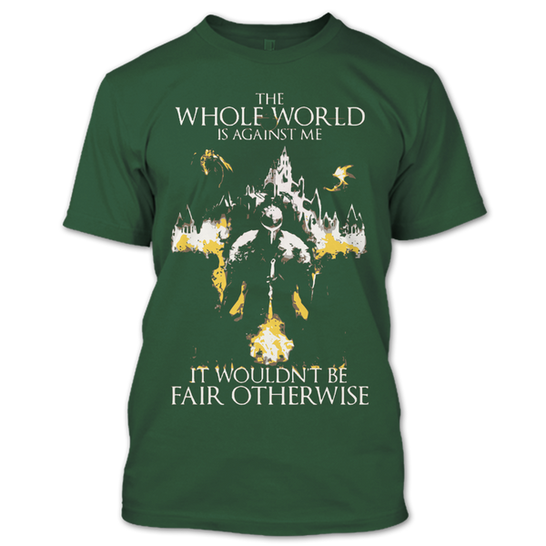 A black t-shirt with the shopify logo