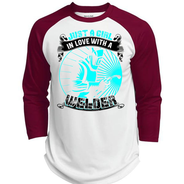 Just A Girl In Love With A Welder T Shirt, I Love Welding T Shirt, Awesome T-Shirts  (Polyester Game Baseball Jersey)
