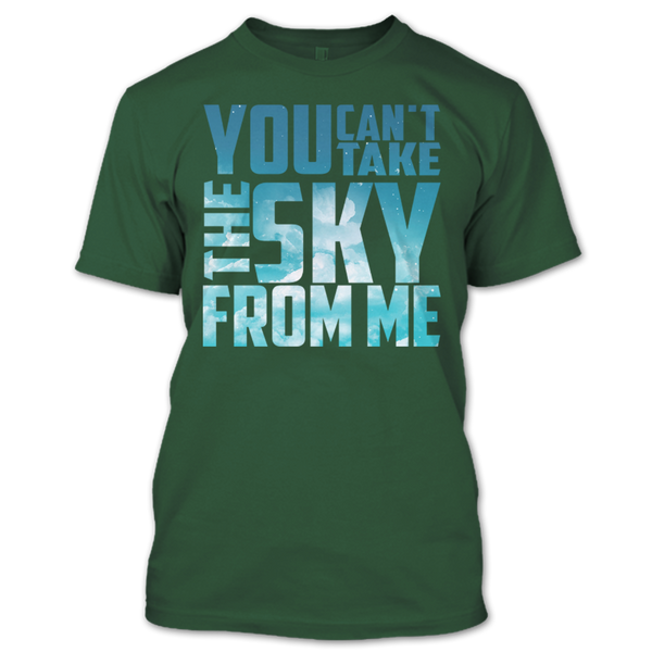 A black t-shirt with the shopify logo