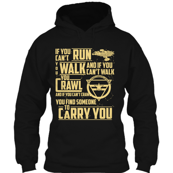 A black t-shirt with the shopify logo