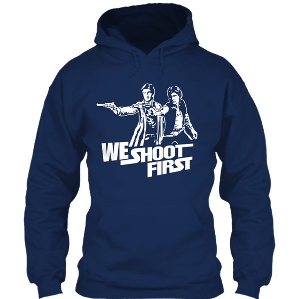 A black t-shirt with the shopify logo