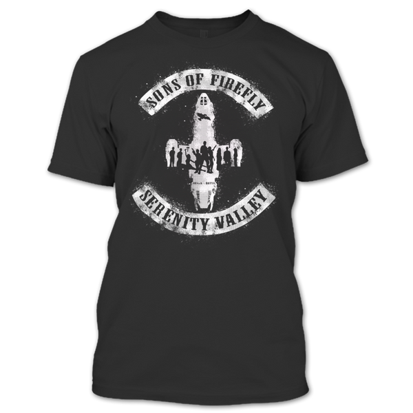 A black t-shirt with the shopify logo