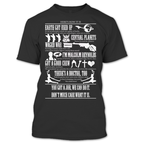 A black t-shirt with the shopify logo