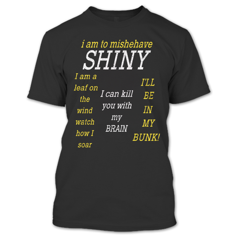 A black t-shirt with the shopify logo