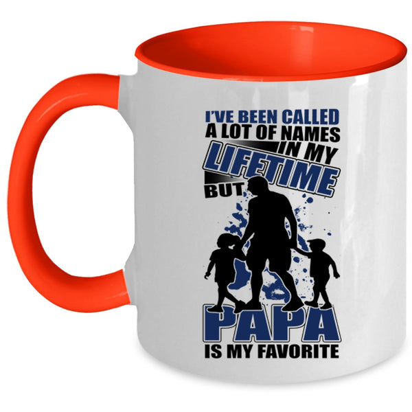 Gift For Dad Coffee Mug, Papa Is My Favorite Name Accent Mug