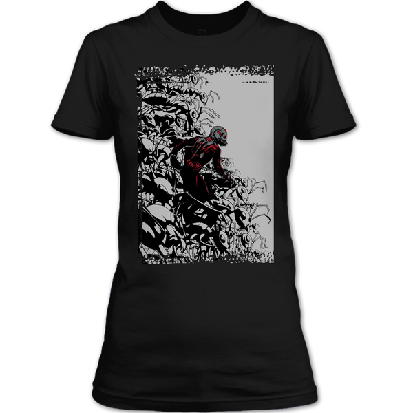 A black t-shirt with the shopify logo