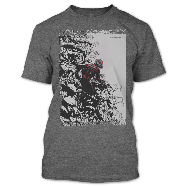 A black t-shirt with the shopify logo