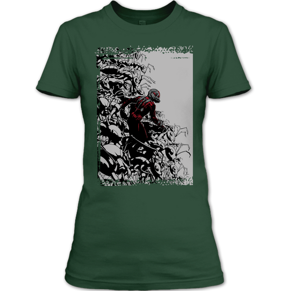 A black t-shirt with the shopify logo