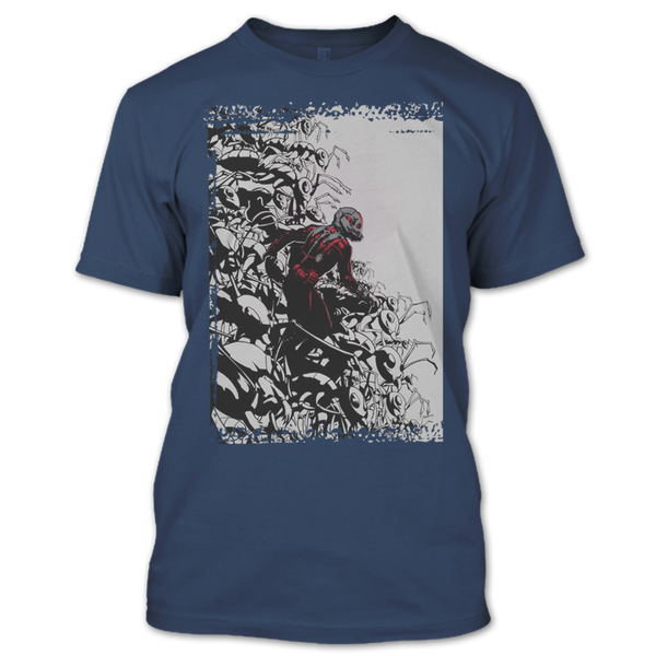 A black t-shirt with the shopify logo