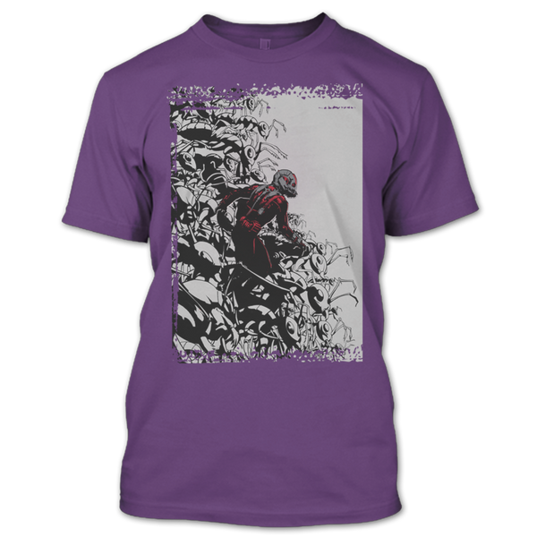 A black t-shirt with the shopify logo