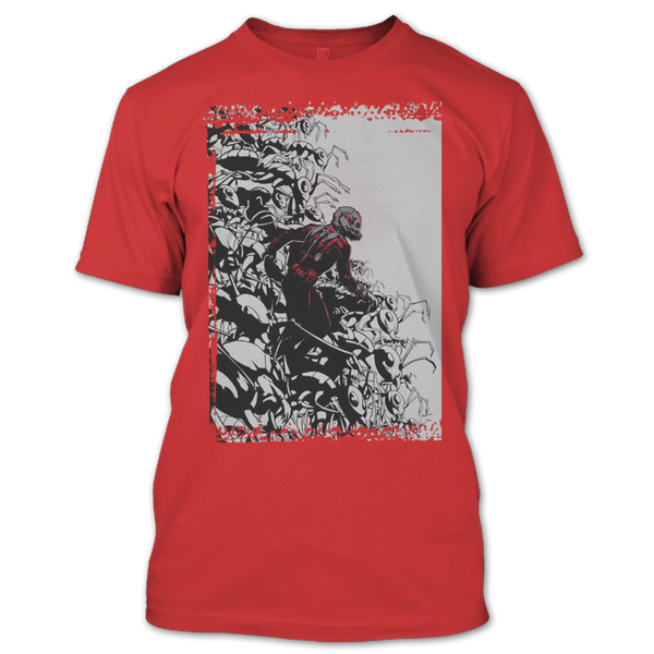 A black t-shirt with the shopify logo