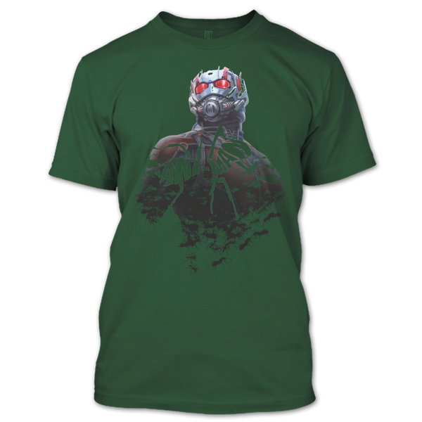 A black t-shirt with the shopify logo