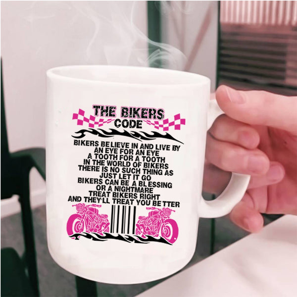Awesome Gift For Bikers Coffee Mug, The Bikers Code Cup