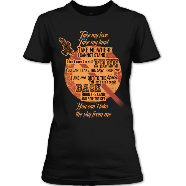 A black t-shirt with the shopify logo