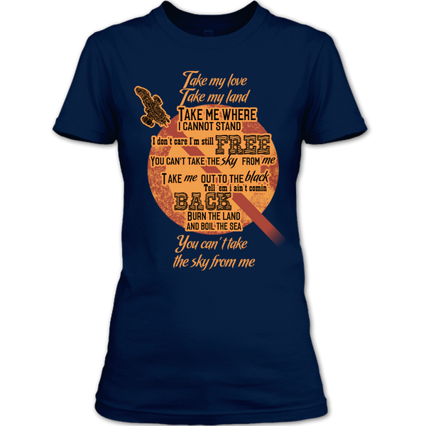 A black t-shirt with the shopify logo