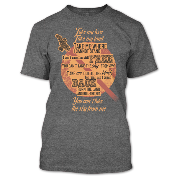 A black t-shirt with the shopify logo