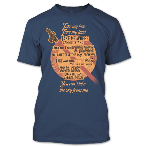 A black t-shirt with the shopify logo