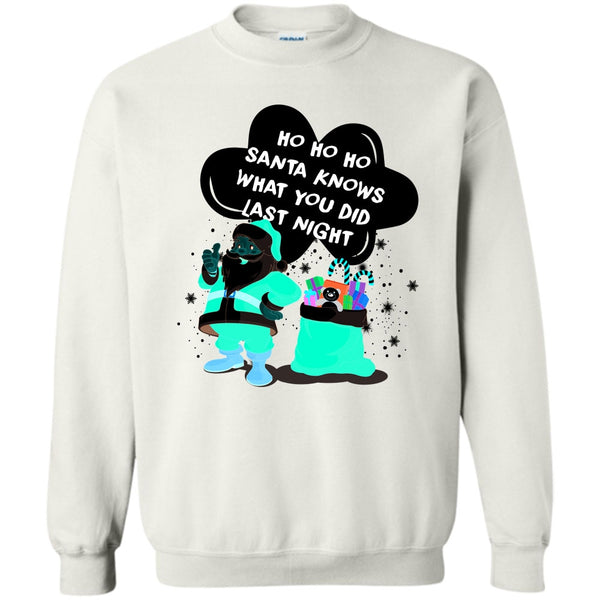 Merry Christmas T Shirt, Santa Knows What You Did Last Night Sweatshirt