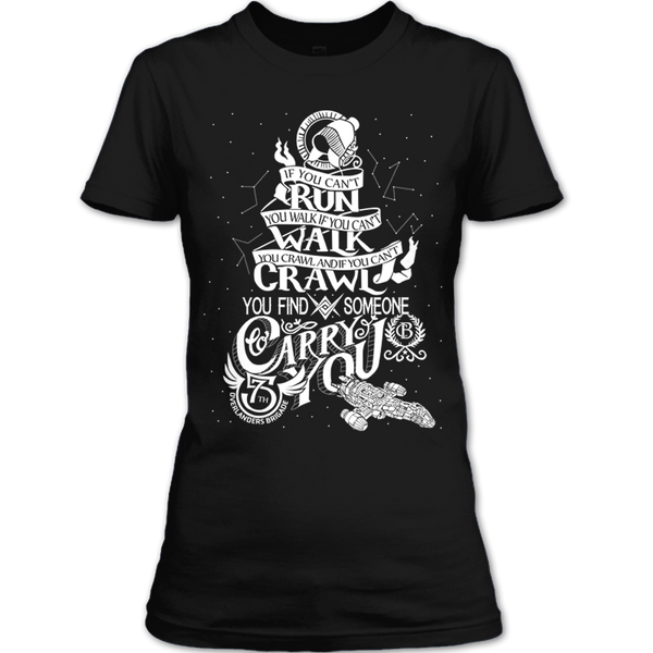 A black t-shirt with the shopify logo