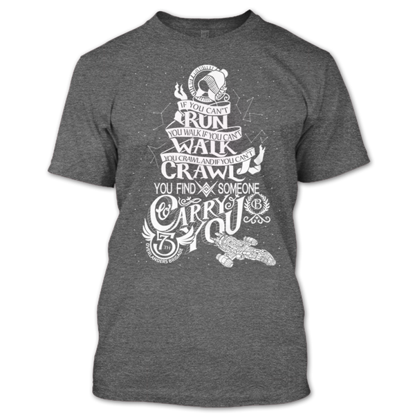 A black t-shirt with the shopify logo