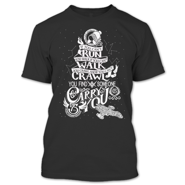 A black t-shirt with the shopify logo