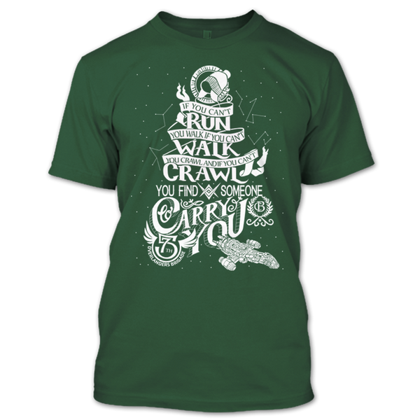 A black t-shirt with the shopify logo