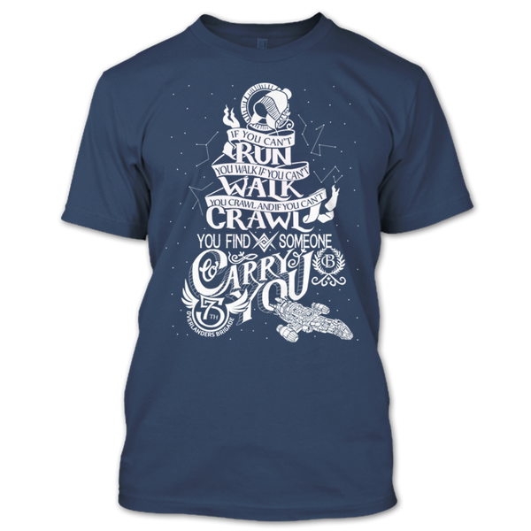 A black t-shirt with the shopify logo