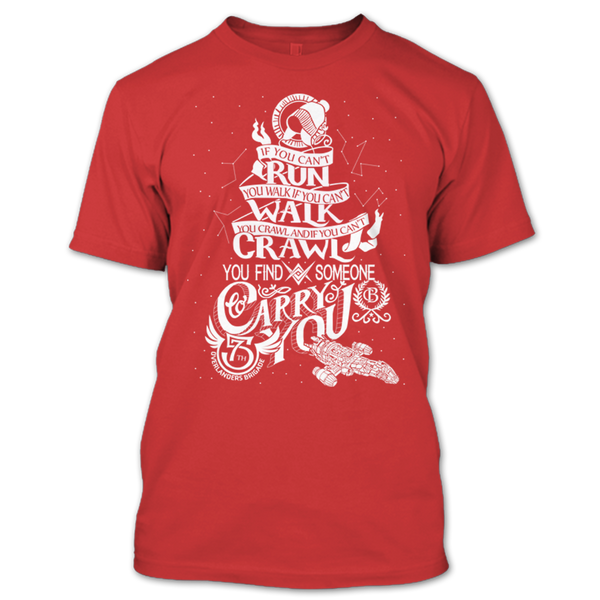 A black t-shirt with the shopify logo