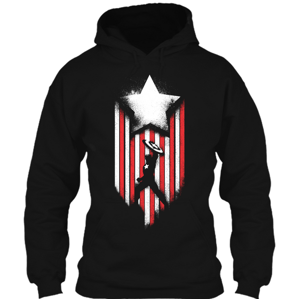 A black t-shirt with the shopify logo