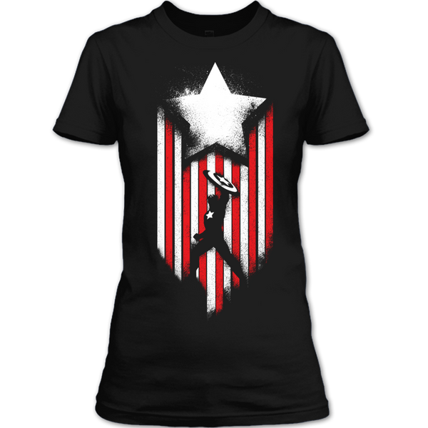 A black t-shirt with the shopify logo