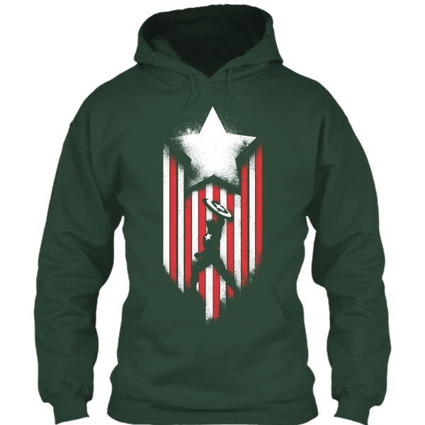 A black t-shirt with the shopify logo