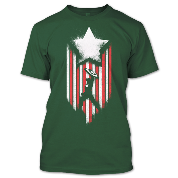 A black t-shirt with the shopify logo