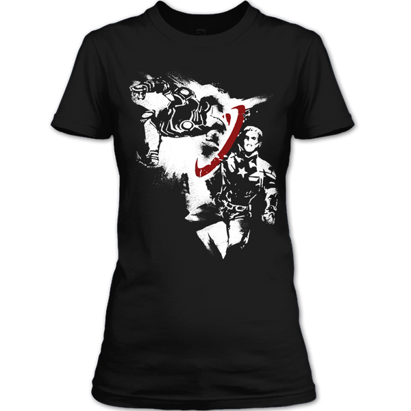 A black t-shirt with the shopify logo