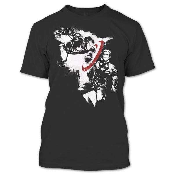 A black t-shirt with the shopify logo