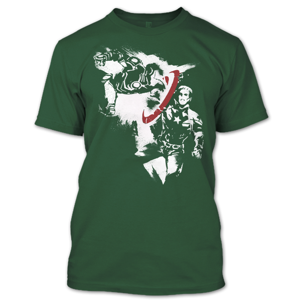 A black t-shirt with the shopify logo