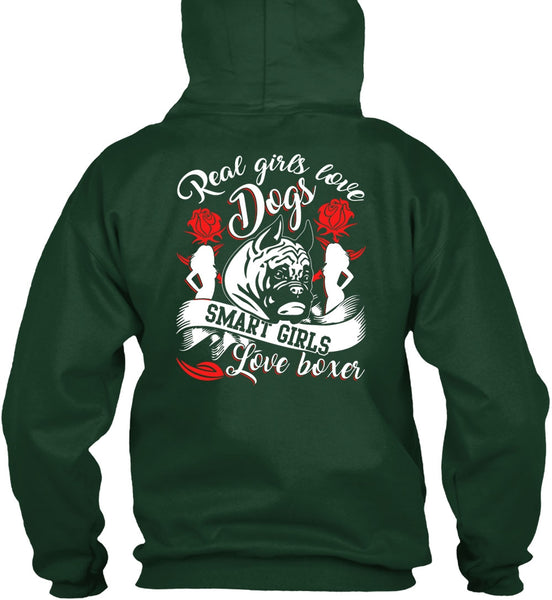 Real Girls Love Dogs T Shirt, Smart Girls Love Boxer T Shirt