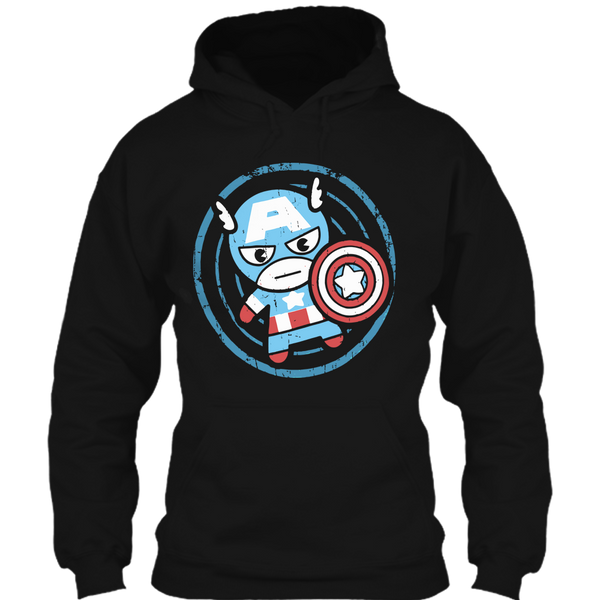 A black t-shirt with the shopify logo